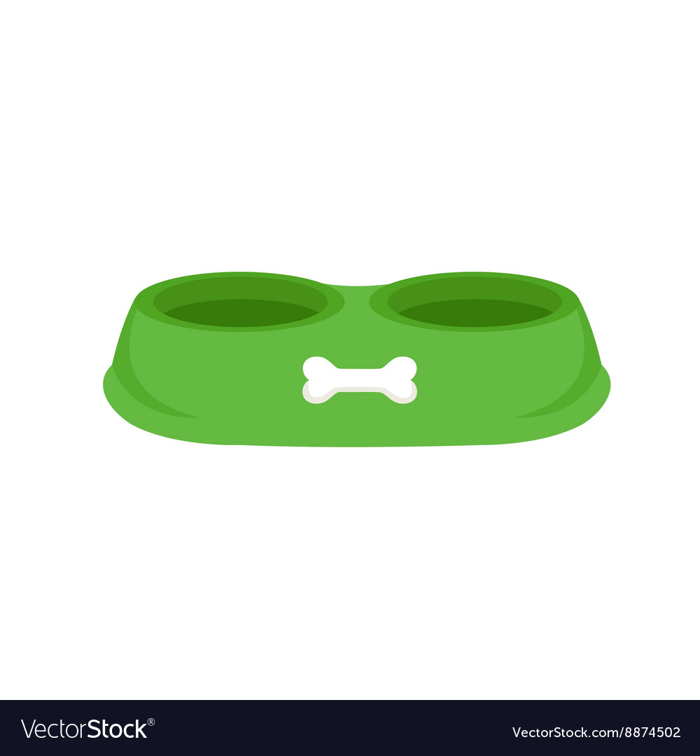 Pet food in bowl bone meal for dogs eating Vector Image