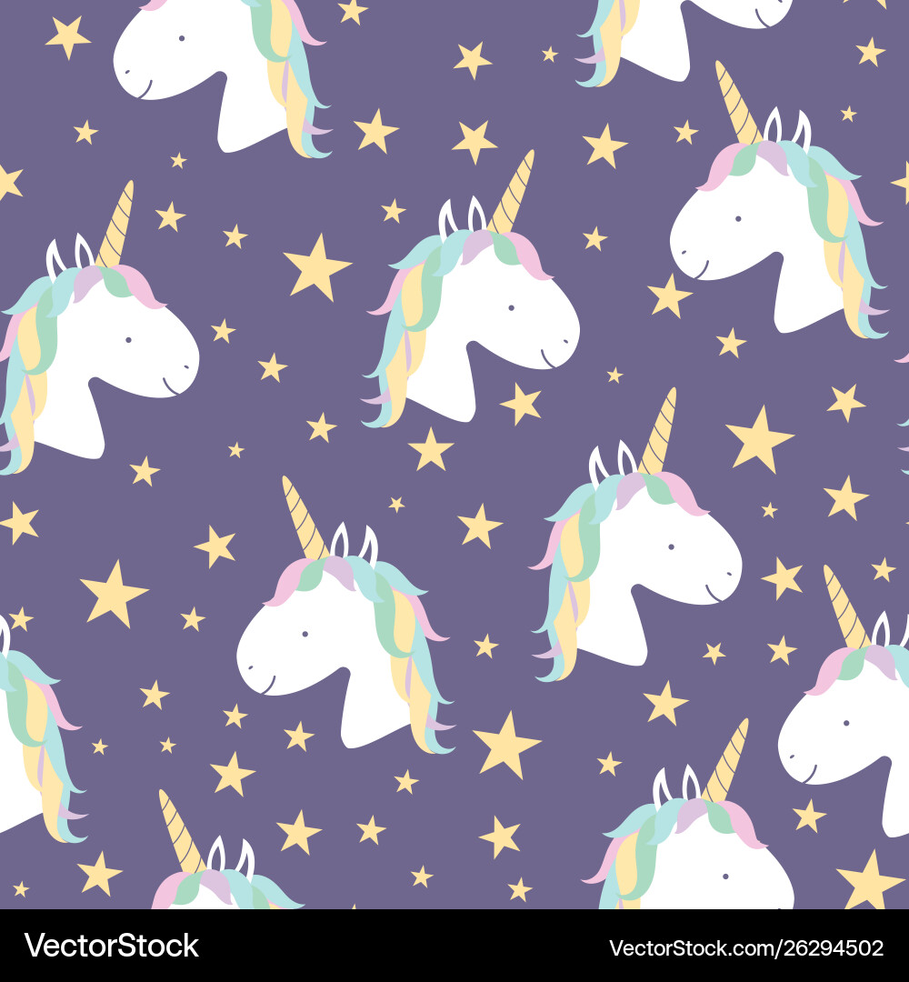 Seamless pattern with magical unicorns Royalty Free Vector