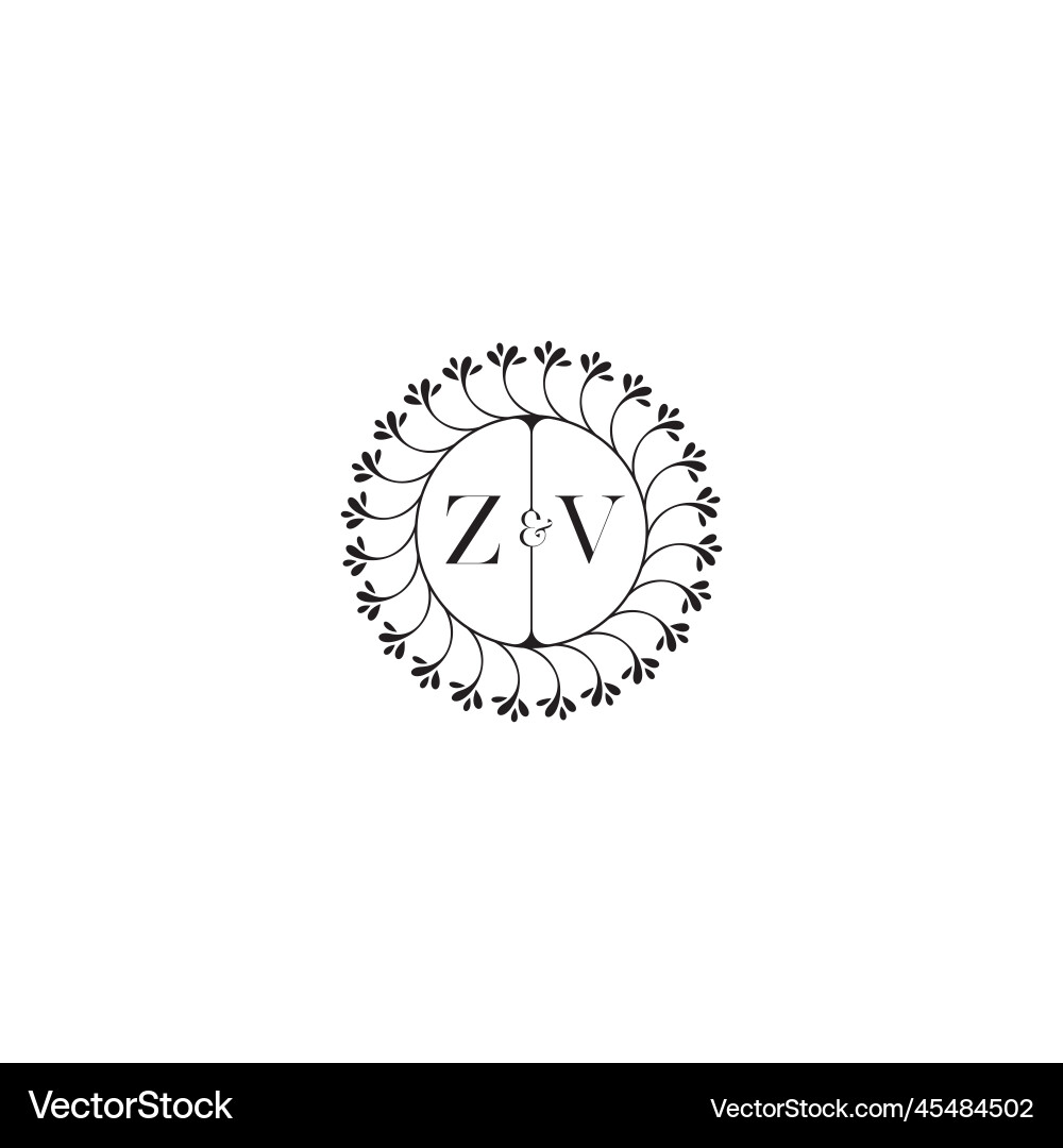 Zv simple wedding initial concept with high Vector Image