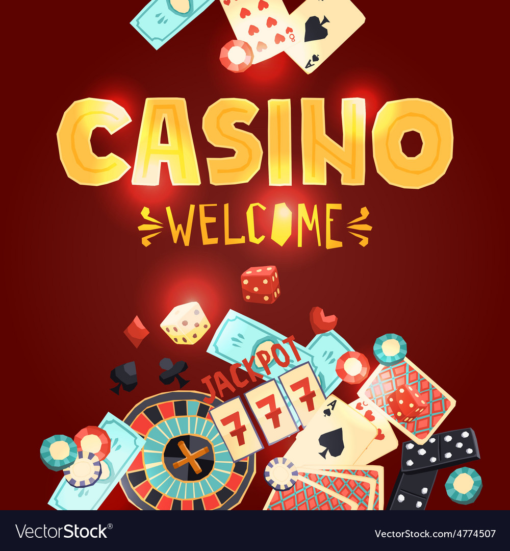 Casino gambling poster Royalty Free Vector Image