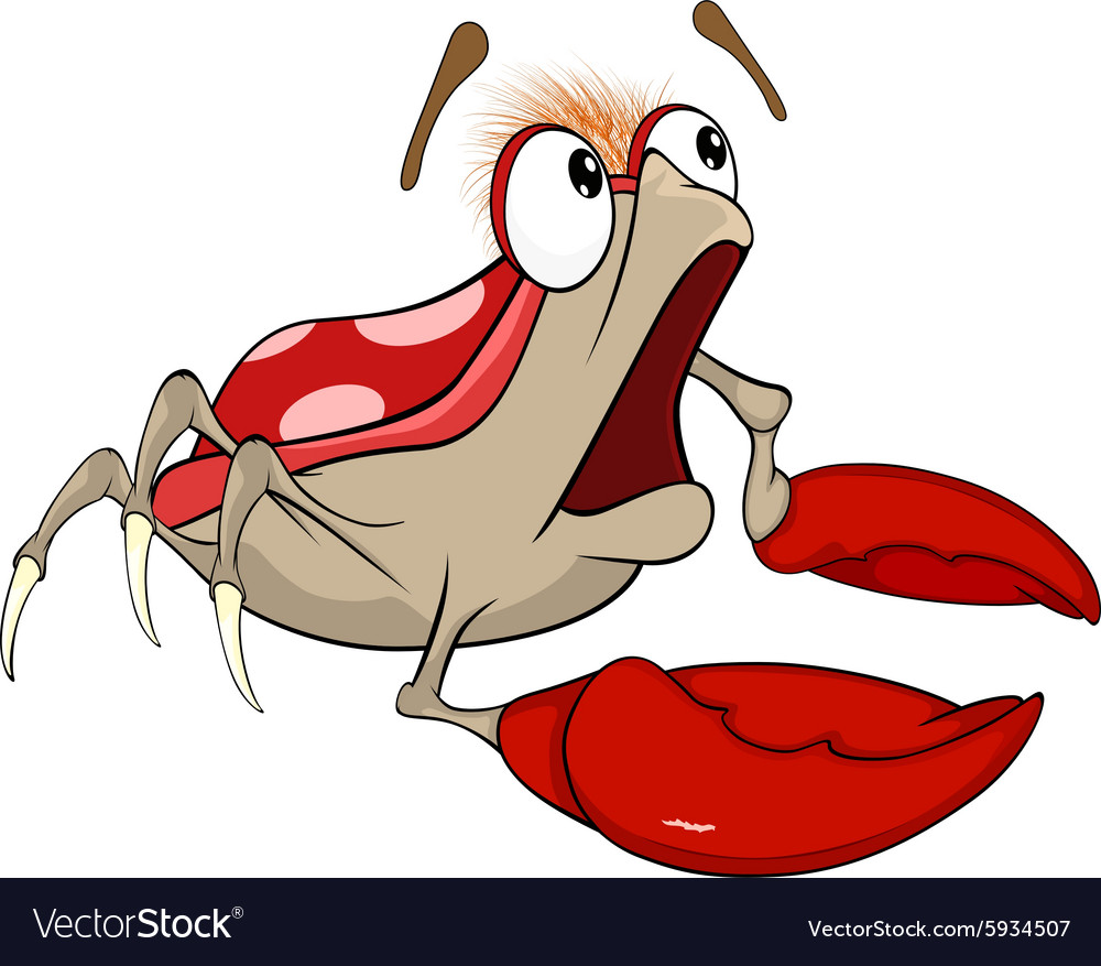 Cute red crab cartoon