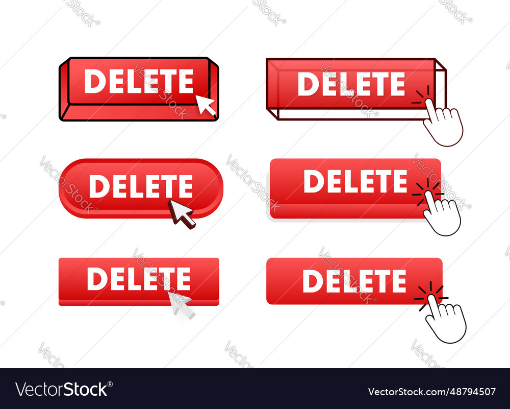 Delete button with pointer clicking web