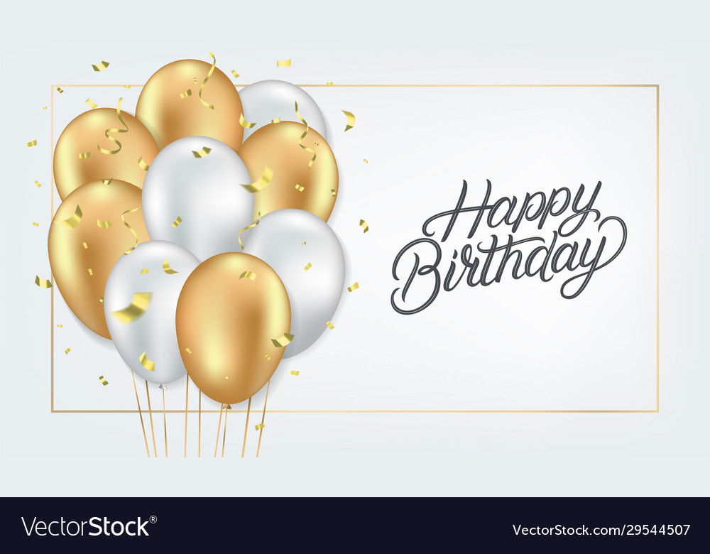 Happy Birthday Realistic Card Template Royalty Free Vector