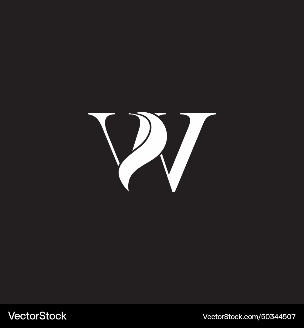 Letter w curves smoke elegant logo Royalty Free Vector Image