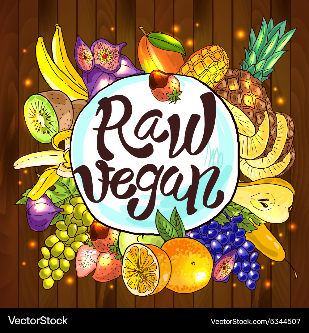 Raw vegan Royalty Free Vector Image - VectorStock