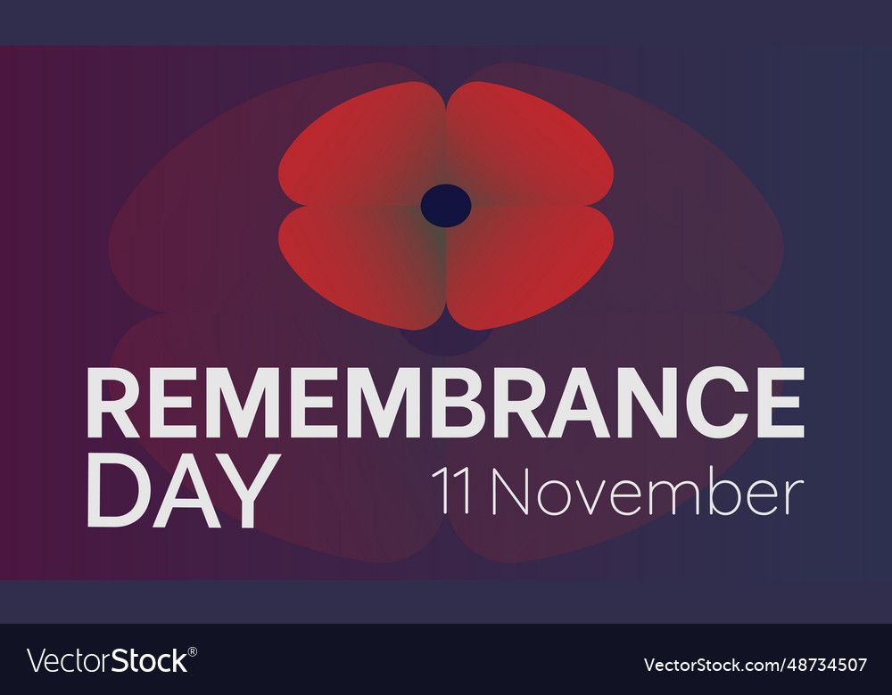 Remembrance day poppy lest we forget symbol Vector Image