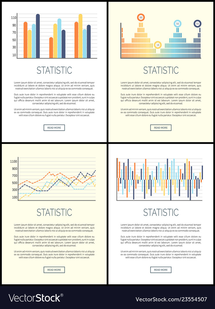 Statistics flowcharts and infographics with text Vector Image
