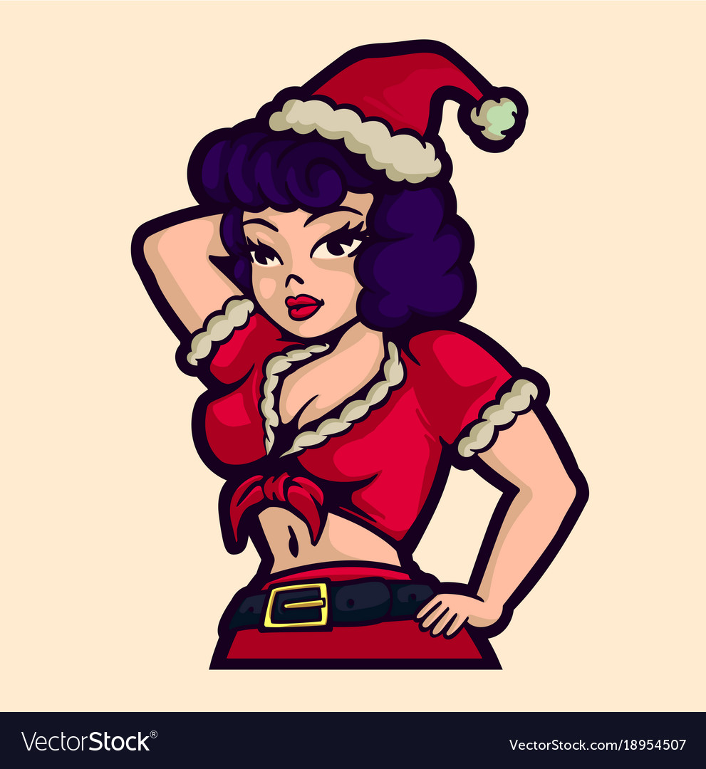 vintage christmas pin up