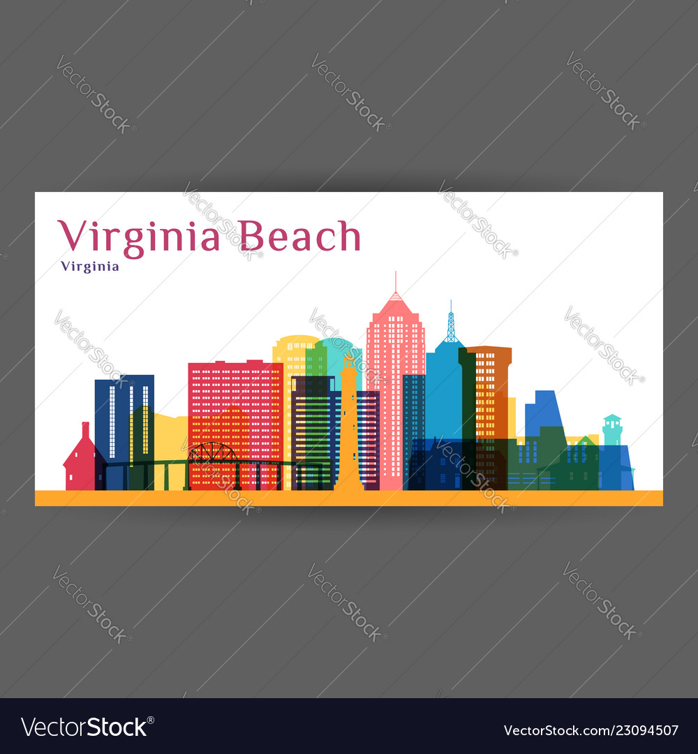 Virginia beach city architecture silhouette