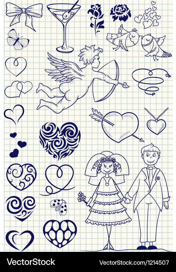 Wedding set Royalty Free Vector Image - VectorStock