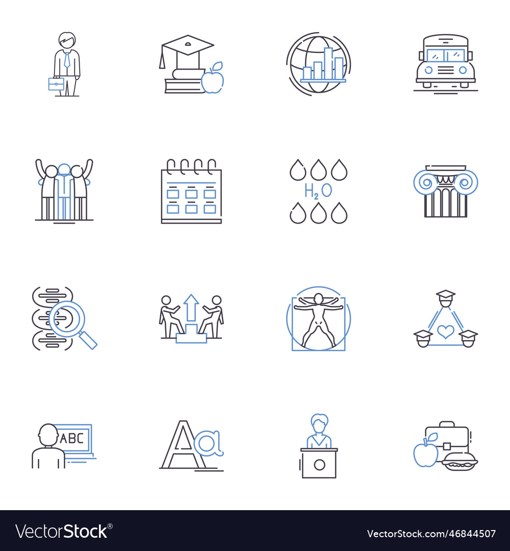 Workforce education line icons collection