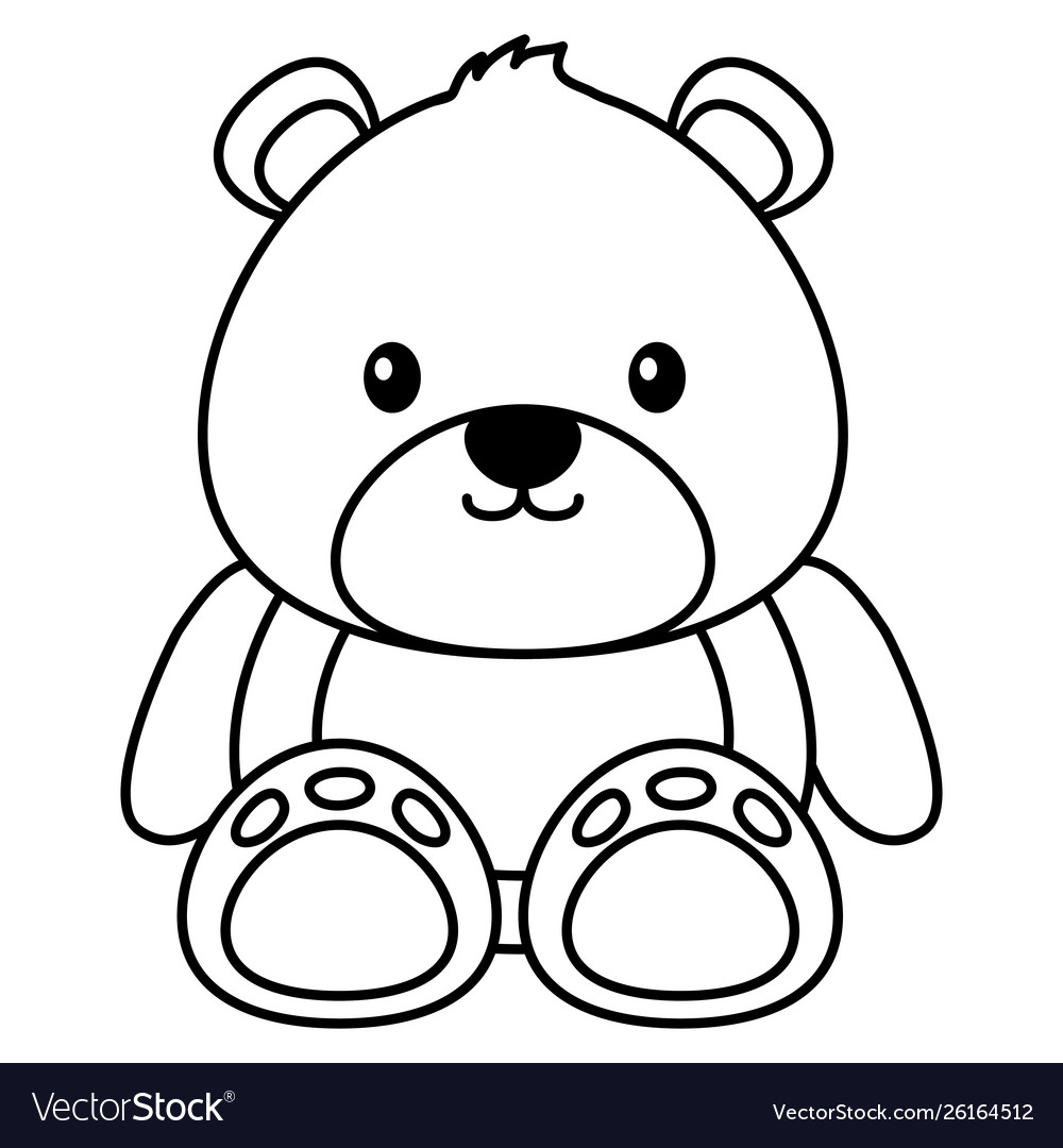 Bear toy on white background Royalty Free Vector Image