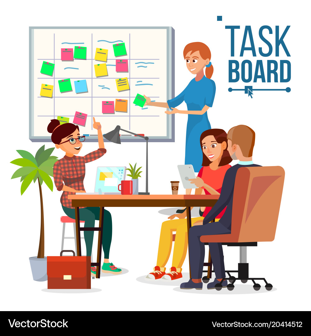 Business characters scrum team work scrum Vector Image