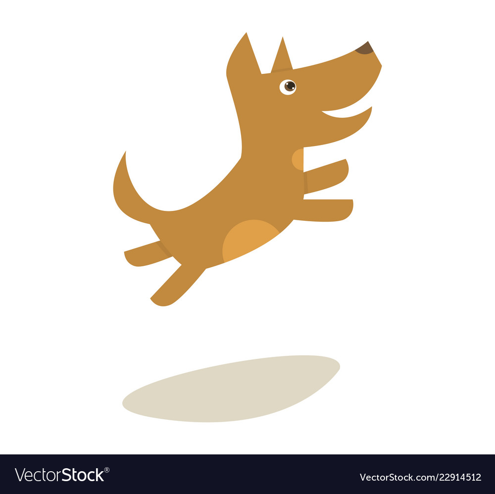 Cartoon little jumping dog Royalty Free Vector Image