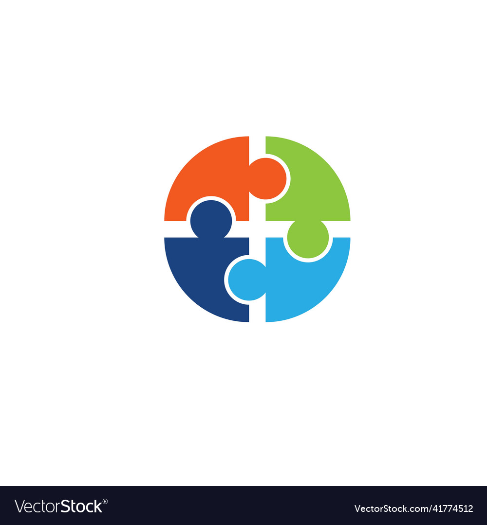 Community puzzle logo Royalty Free Vector Image