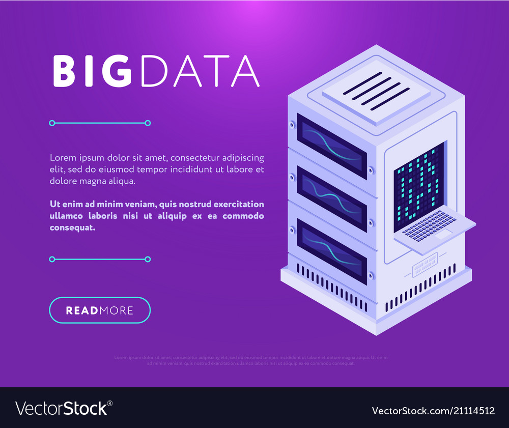Database center tower in web design vector image Database center tower in web design