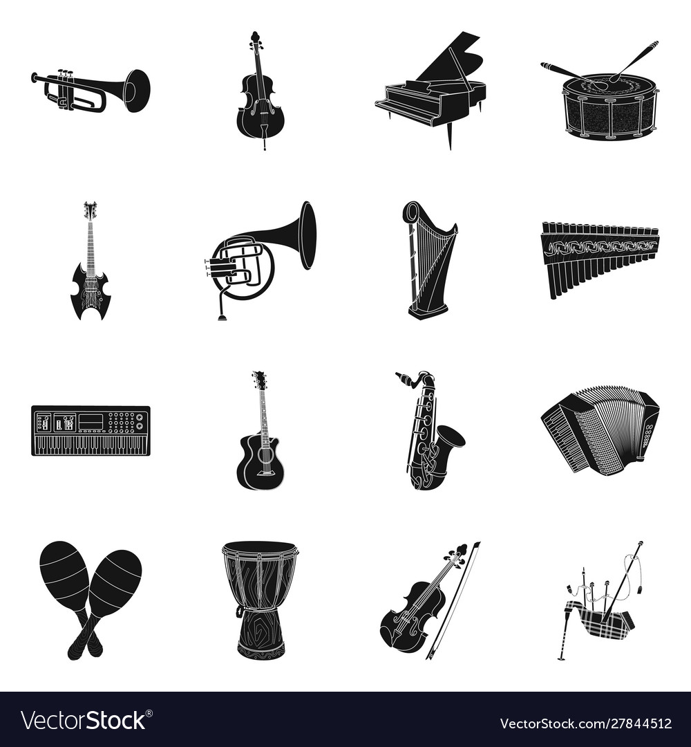 Design music and tune symbol set Royalty Free Vector Image