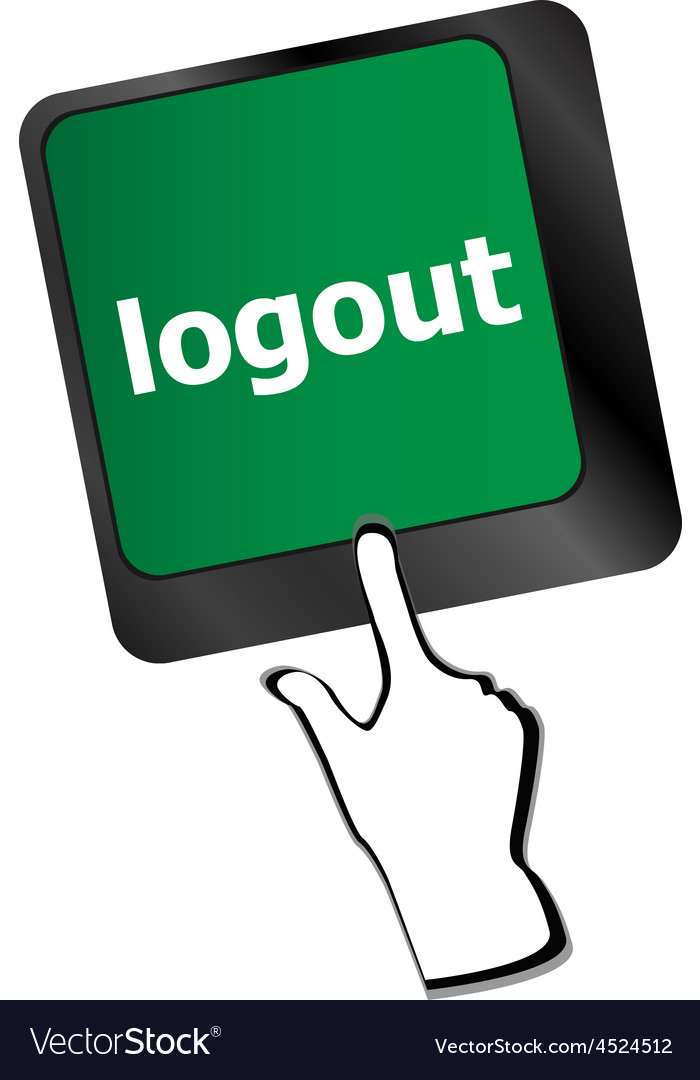 Logout word on computer keyboard button