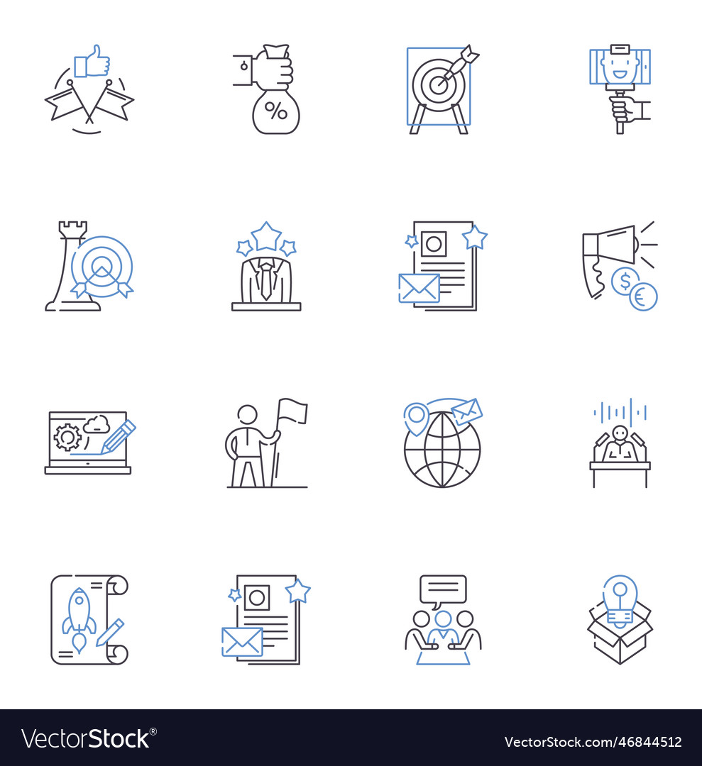 Outreach line icons collection engagement