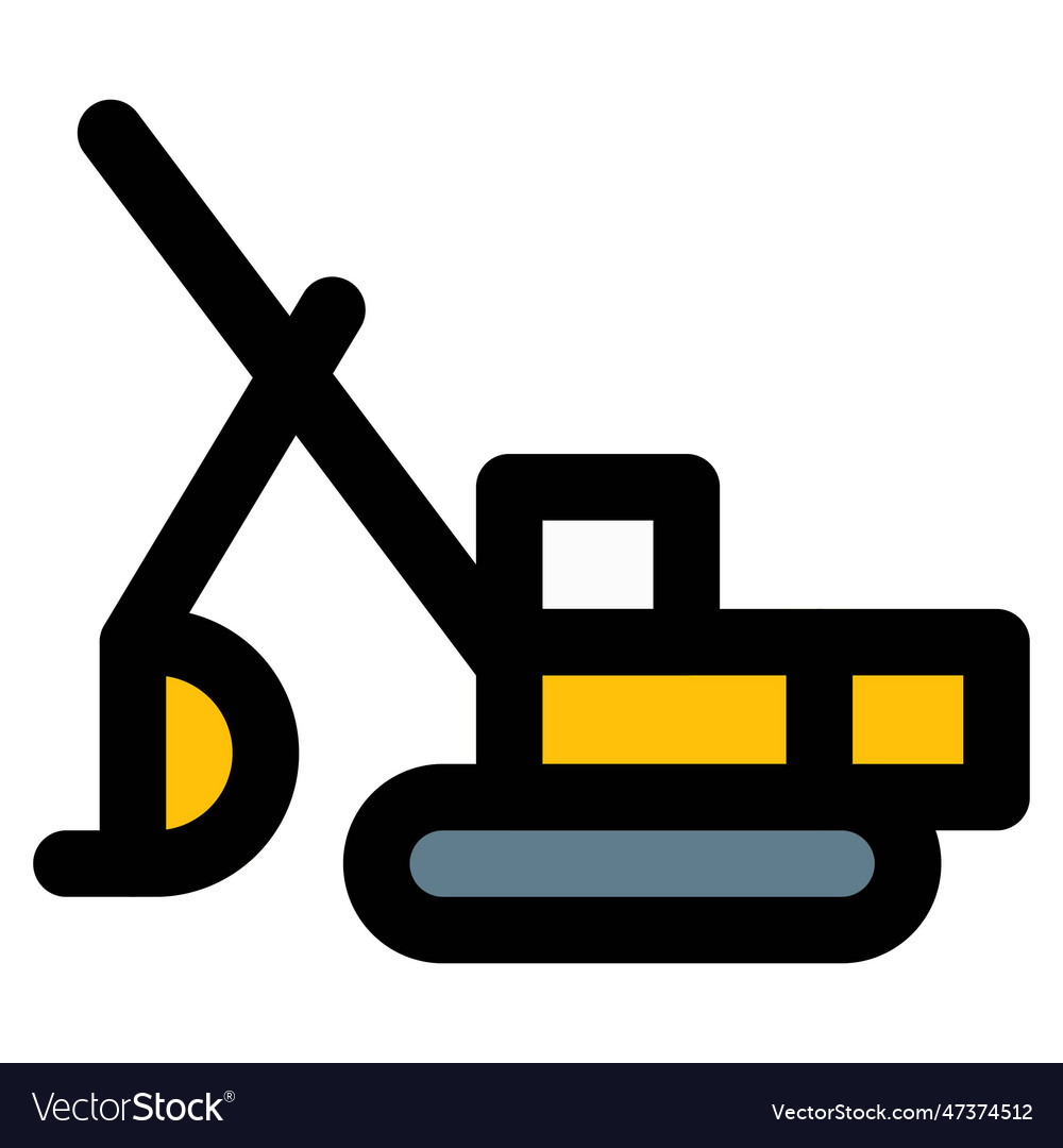 Power shovel used to excavate fragmented rocks
