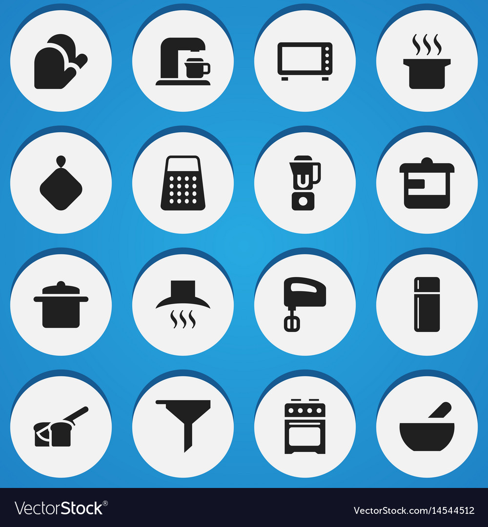 Set of 16 editable cooking icons includes symbols Vector Image