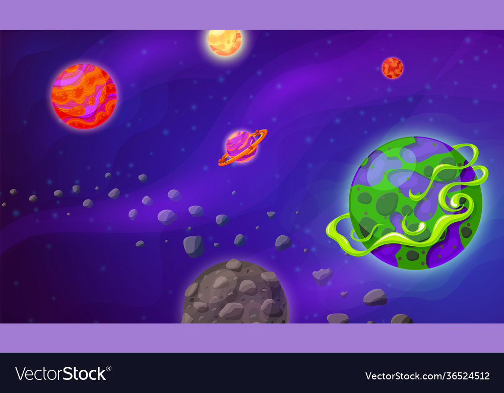 Space and planet background cartoon galaxy Vector Image Space and planet background cartoon galaxy Vector Image