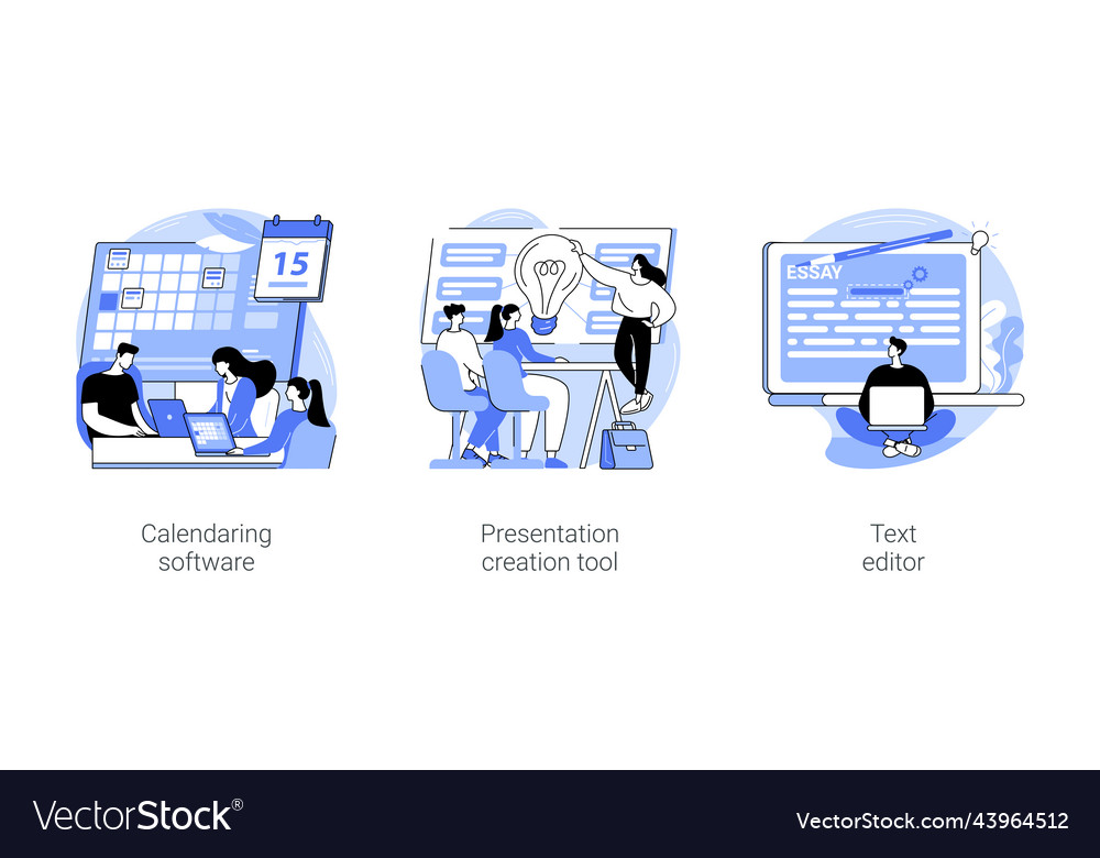 Working with software isolated cartoon