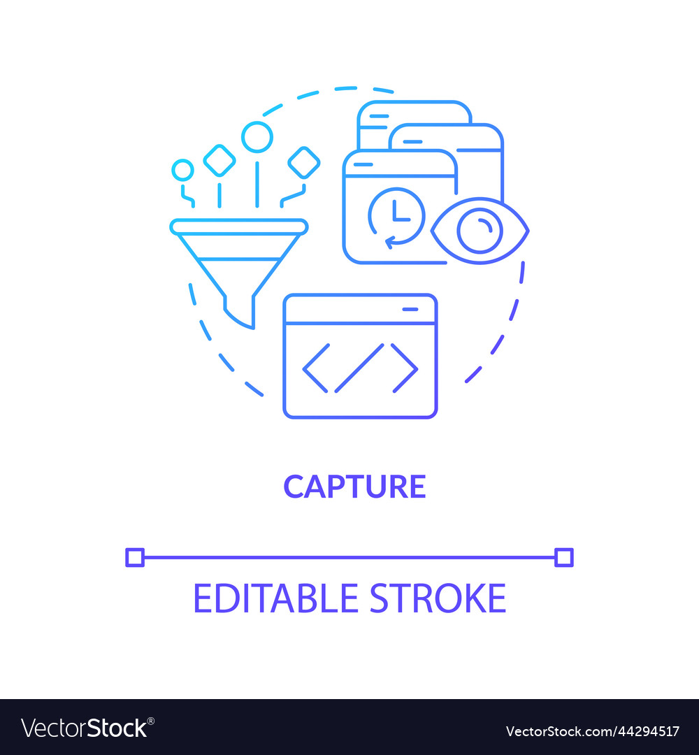 Capturing customer data blue gradient concept icon