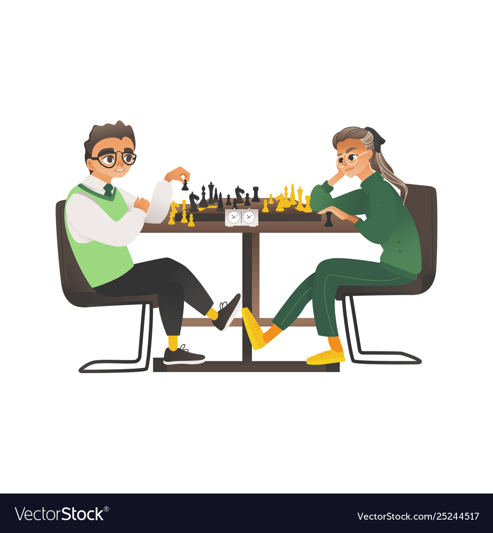 Children a boy and girl with glasses sit Vector Image