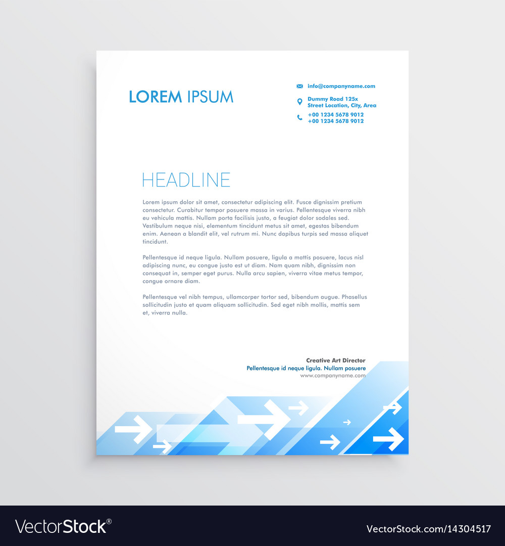 Creative letterhead design with abstract blue