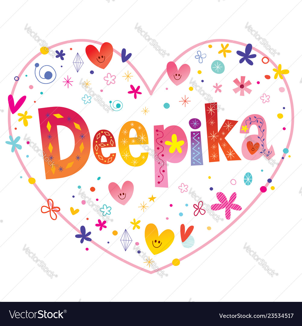 Deepika girls name Royalty Free Vector Image - VectorStock