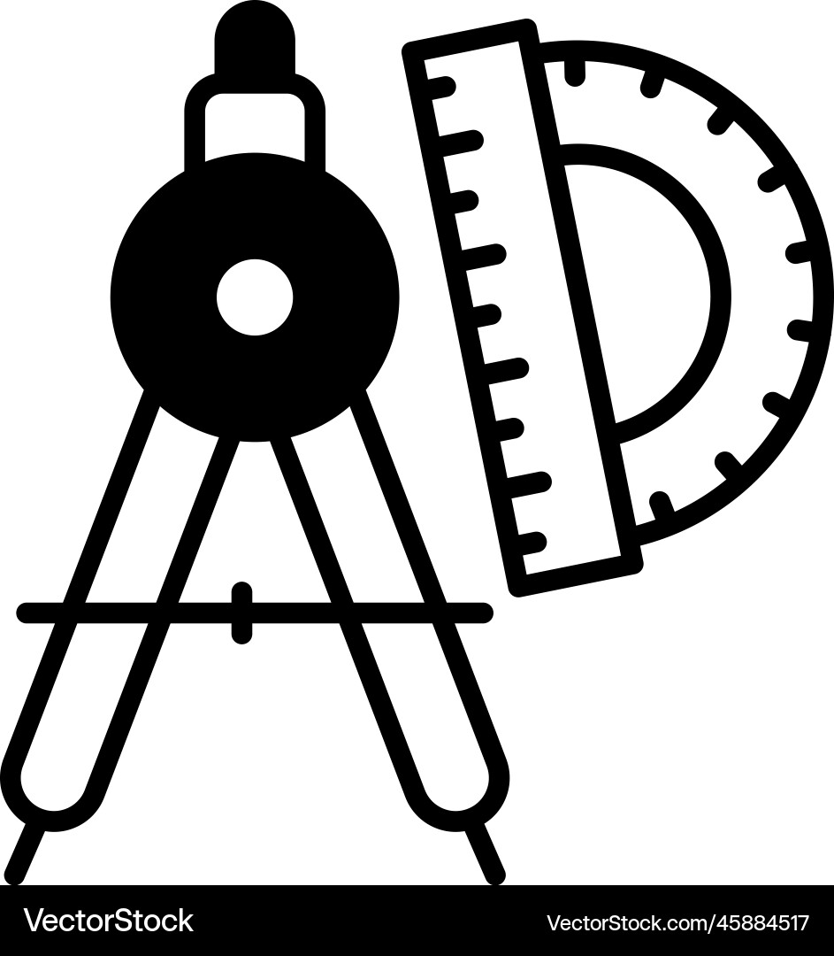 Divider tool solid icon style Royalty Free Vector Image
