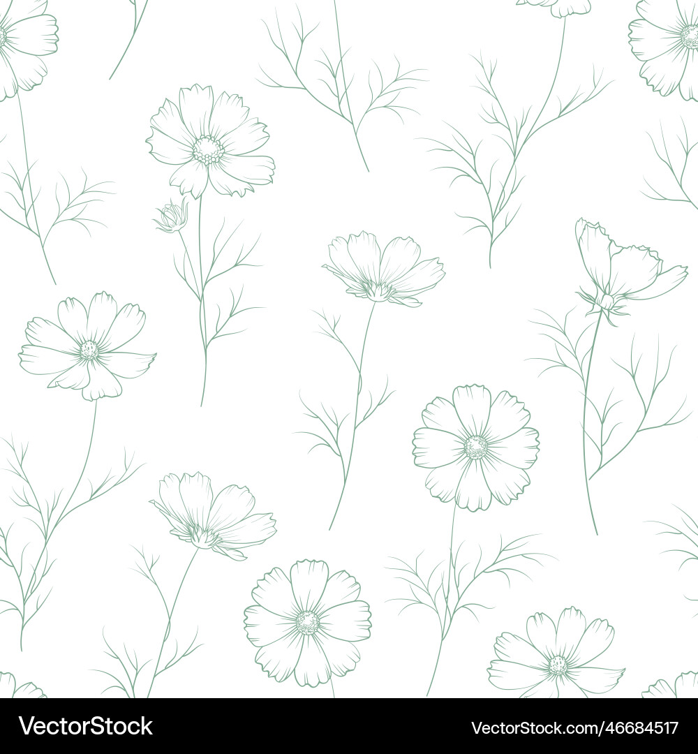 Floral seamless pattern botanic Royalty Free Vector Image