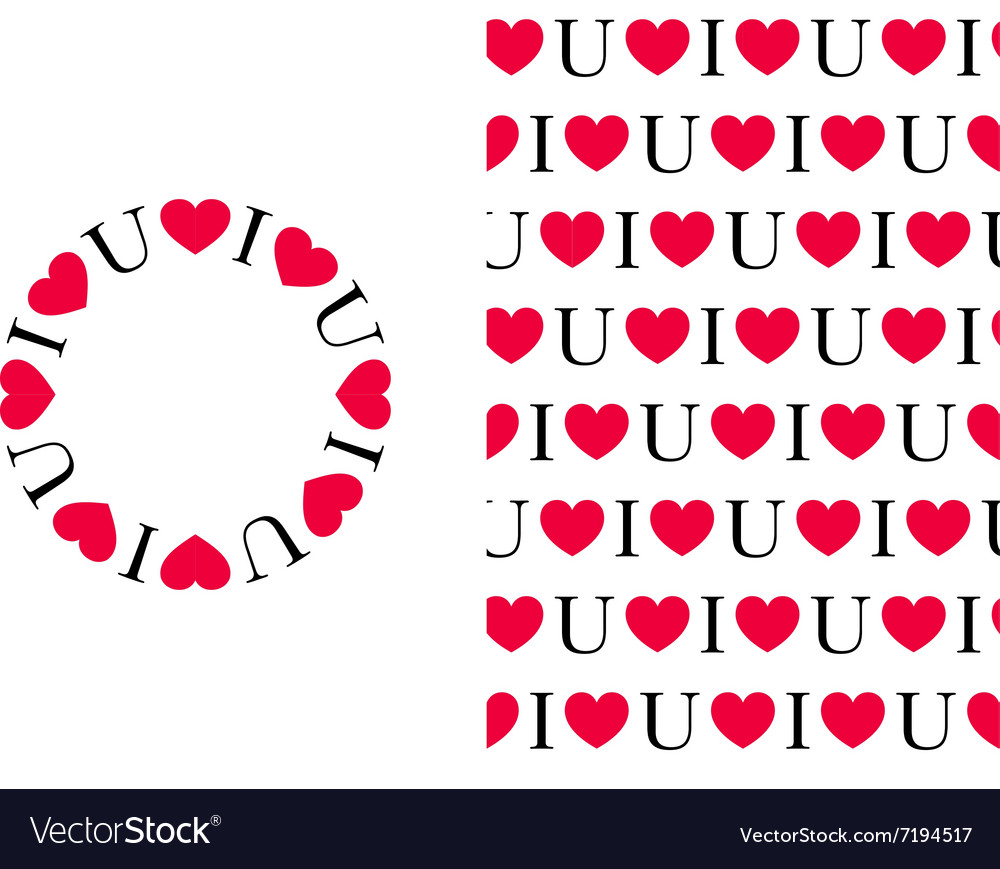 I love U Pattern and Circle Royalty Free Vector Image