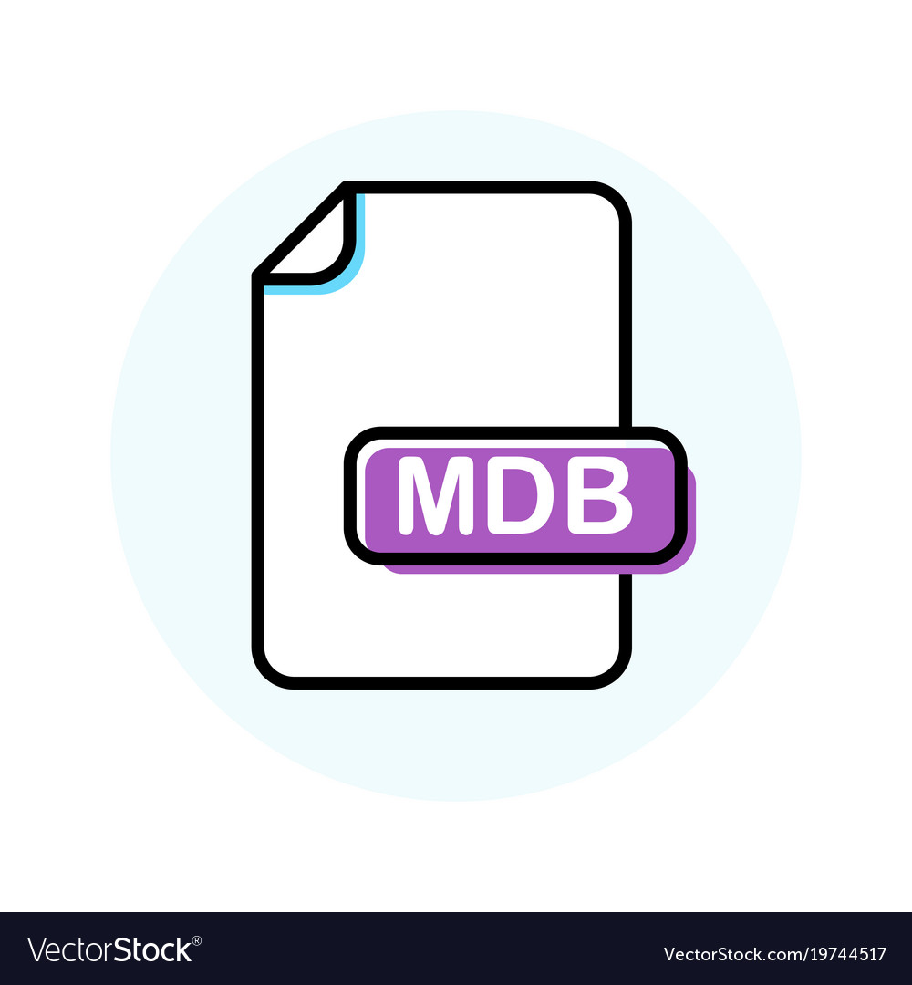 Mdb file format extension color line icon
