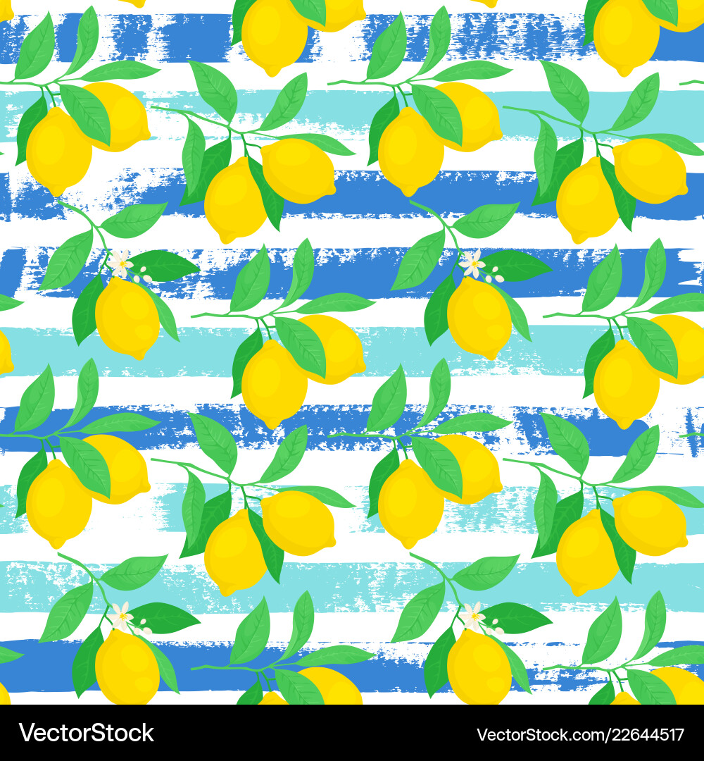 Seamless pattern with lemons Royalty Free Vector Image