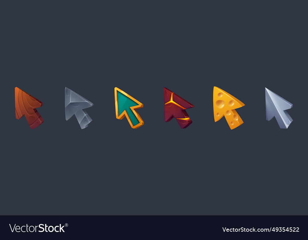 Cursor pointers for game user interface Royalty Free Vector