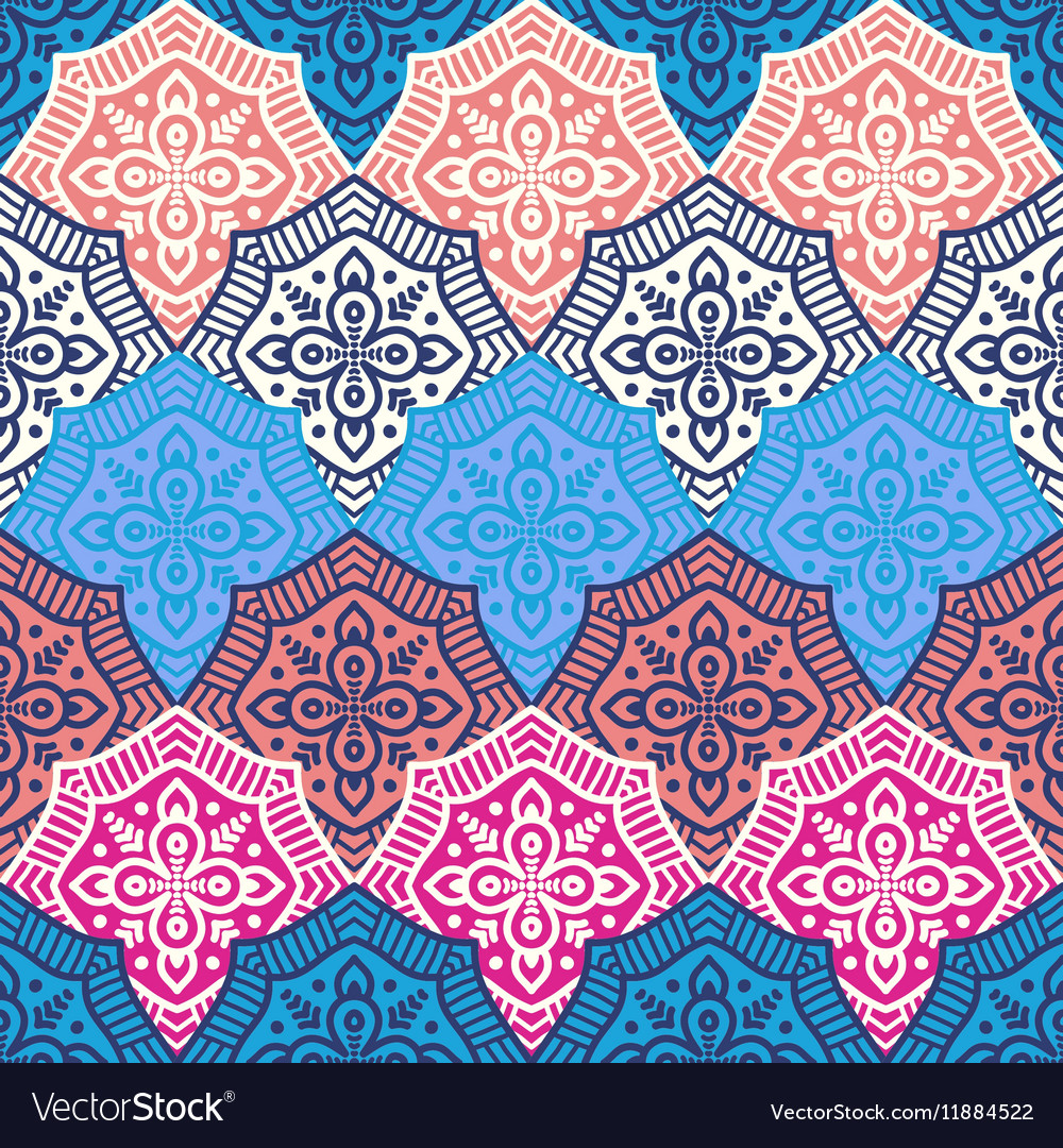 Ethnic floral seamless pattern Royalty Free Vector Image