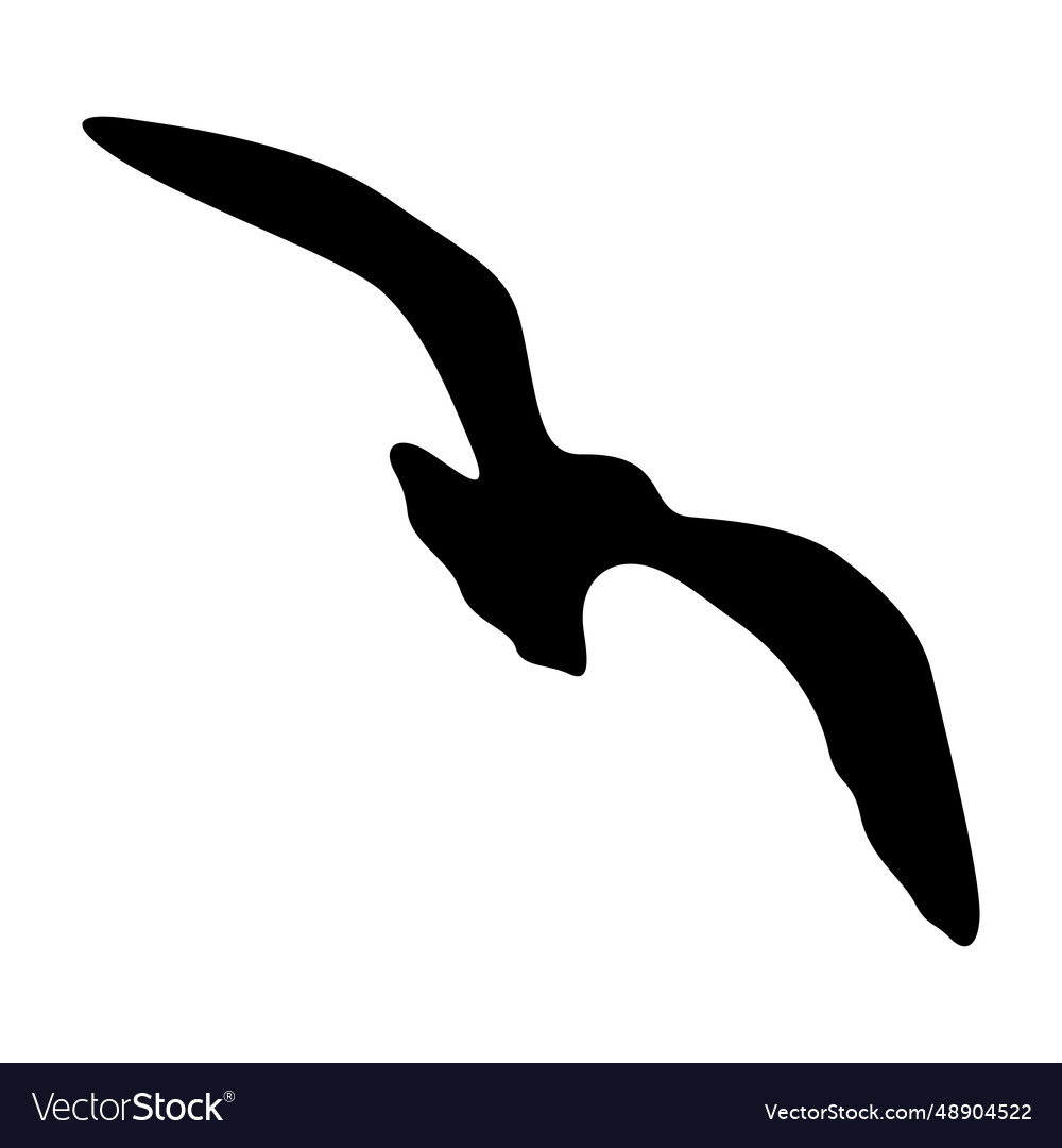 Flying bird realistic silhouette Royalty Free Vector Image