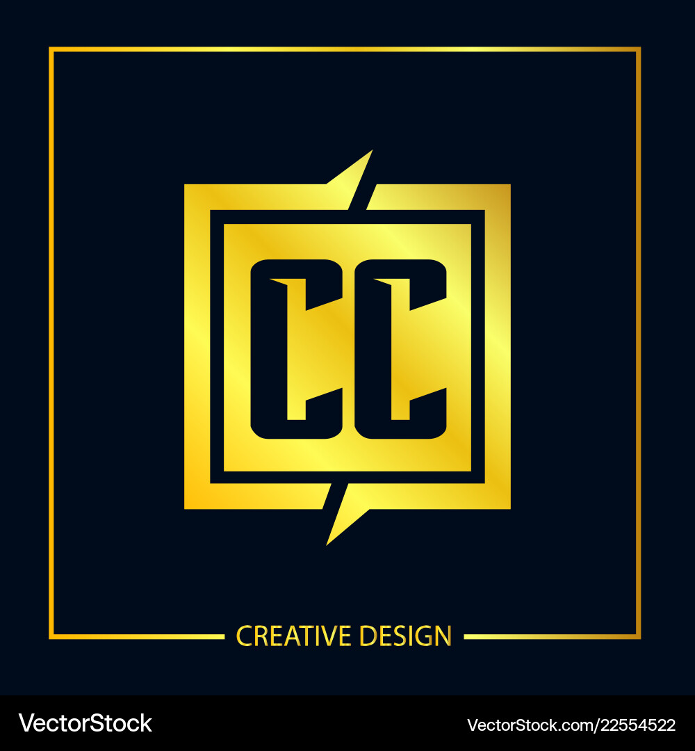 Initial letter cc logo template design Royalty Free Vector
