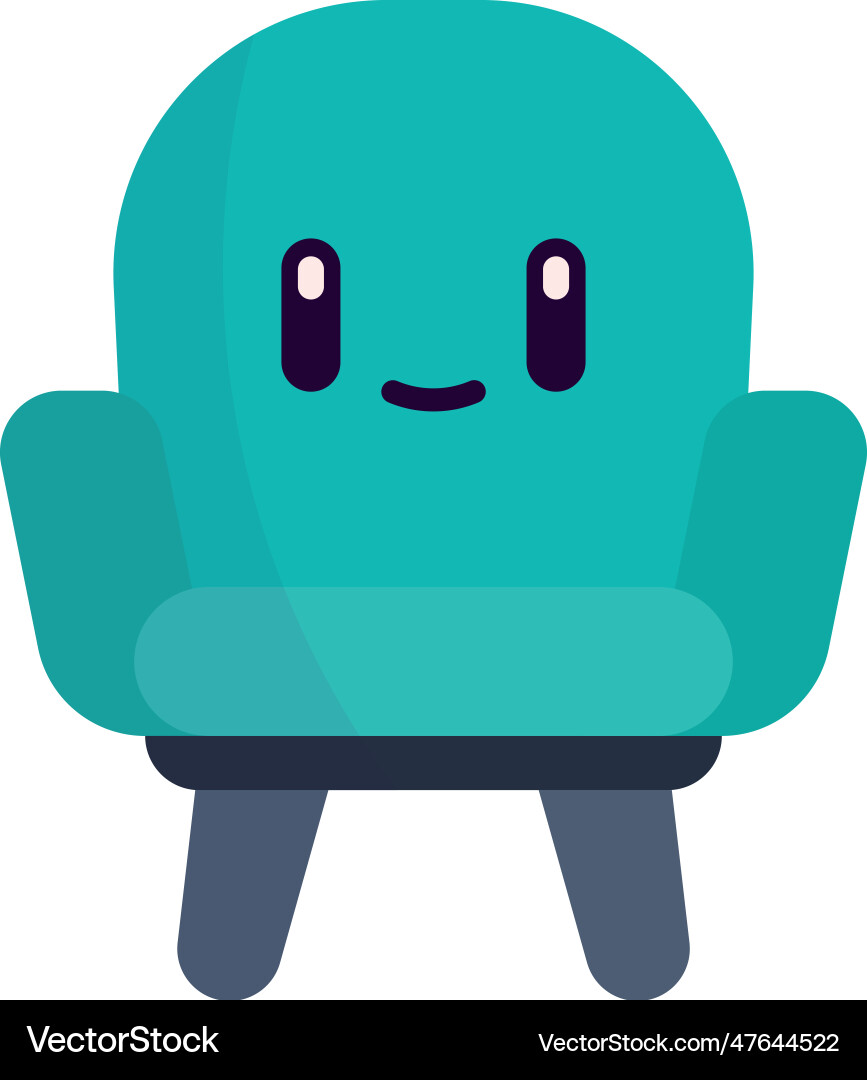 Isolated cute blue office chair icon Royalty Free Vector