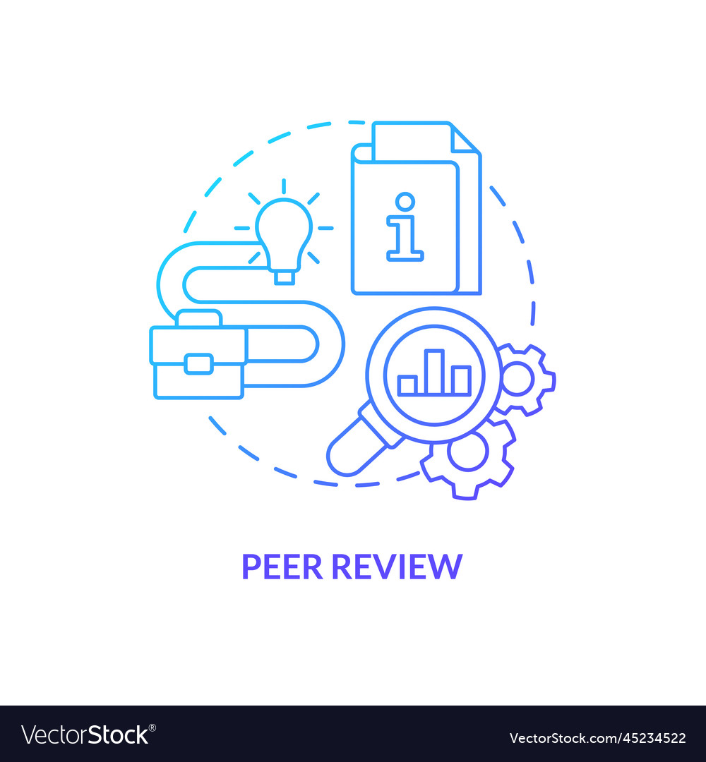 Peer review blue gradient concept icon Royalty Free Vector