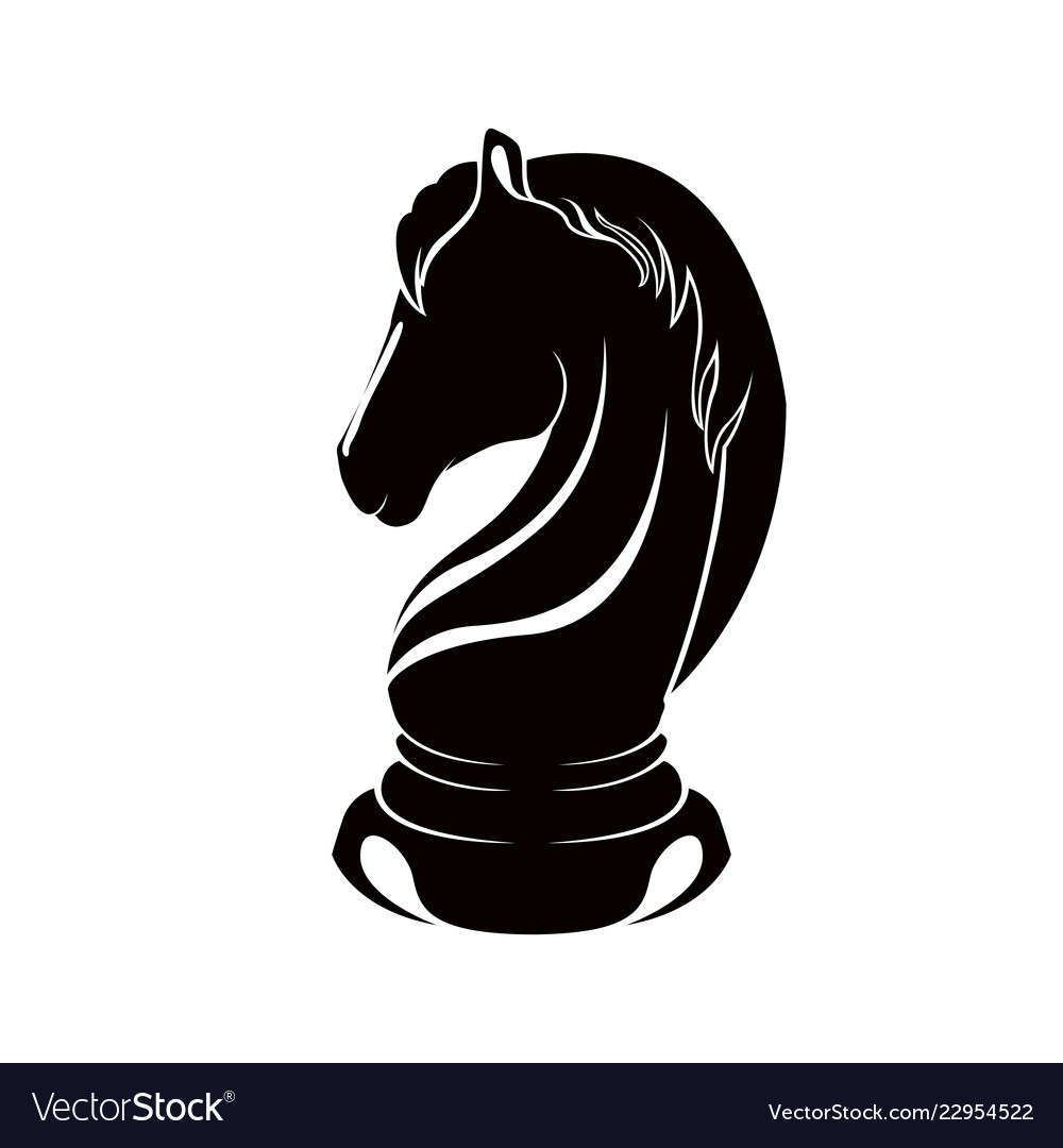 Download Silhouette of a knight chess piece Royalty Free Vector Image