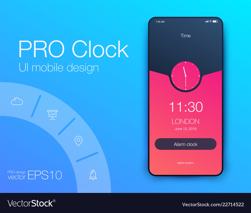 Timer clock application ui design concept ux