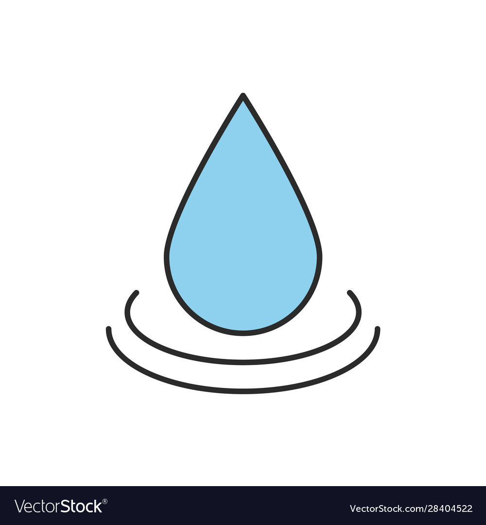 Water Drop Color Icon Royalty Free Vector Image