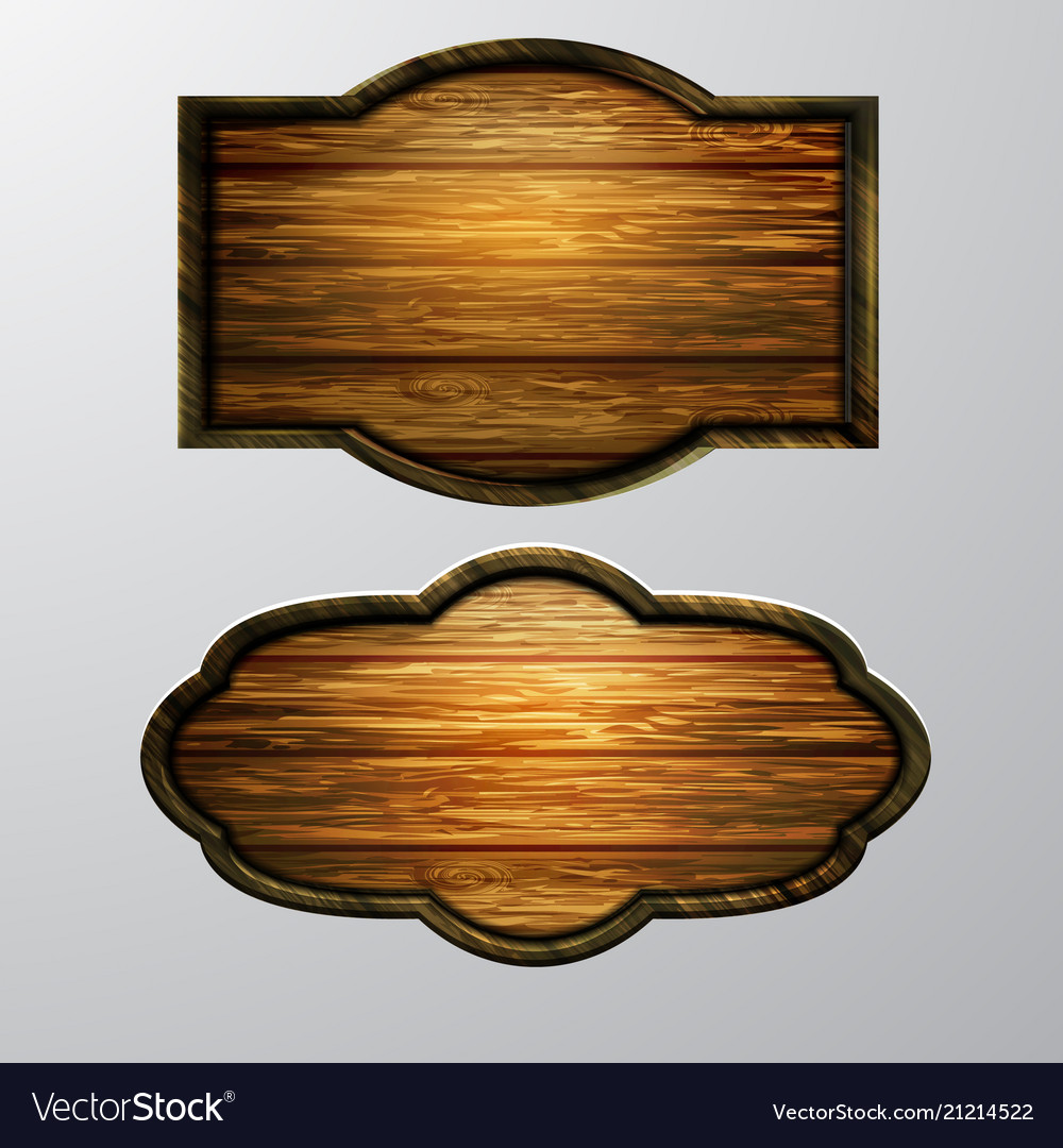 Wooden signs icon set