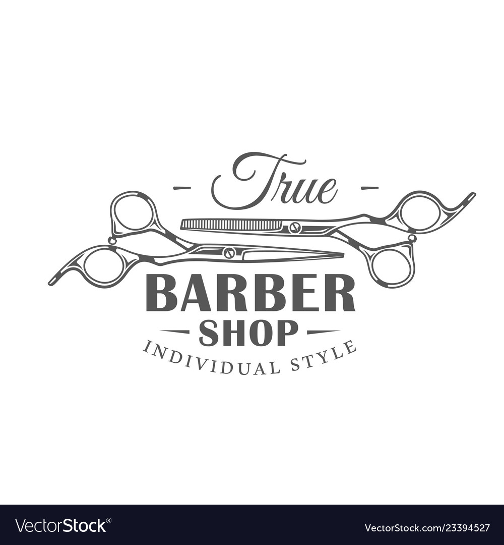 Barbershop label isolated on white background Vector Image