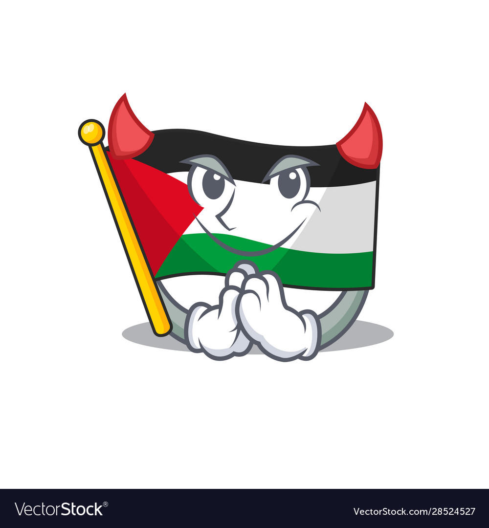 Devil Cartoon Charakter Flagge palestine scroll