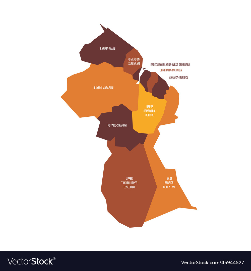 Guyana political map of administrative divisions