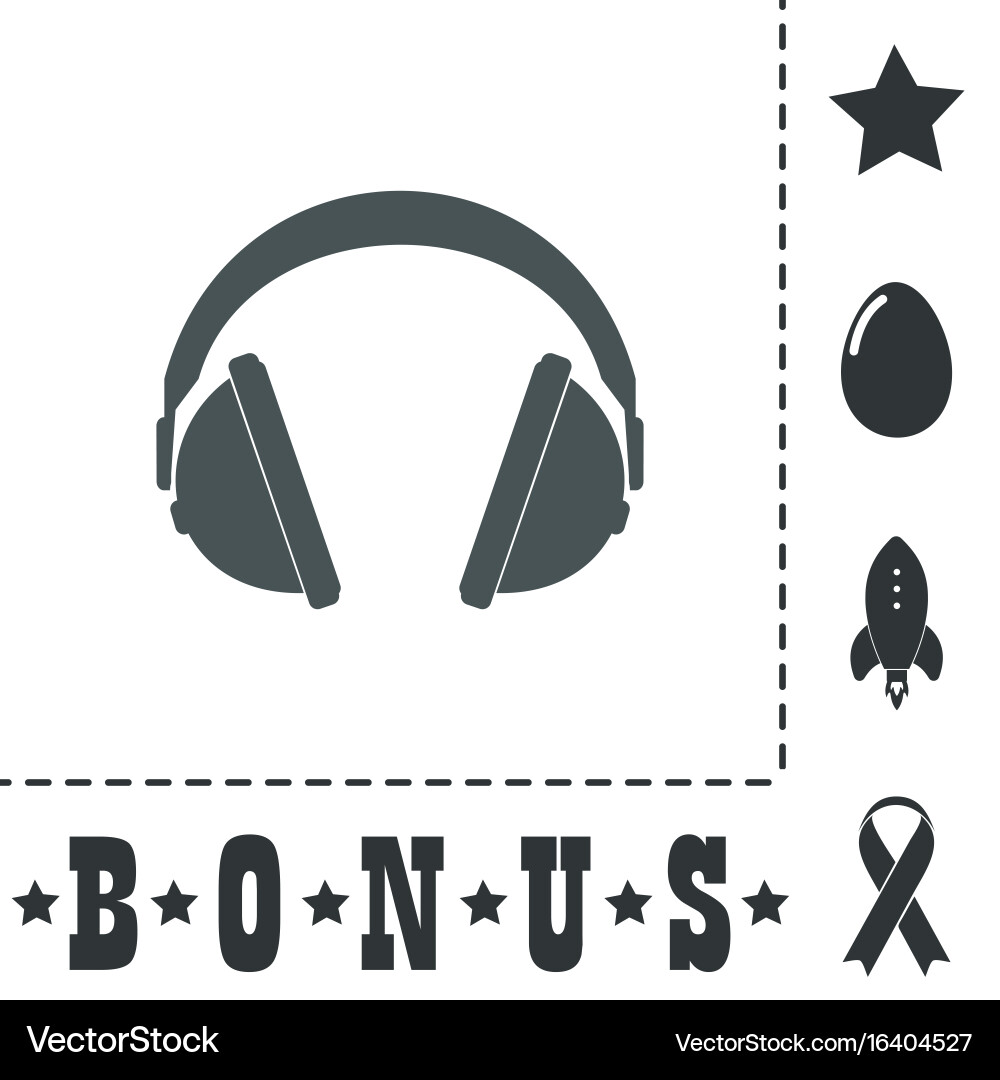 Headphone flat icon Royalty Free Vector Image - VectorStock